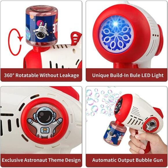 2 Pack Space Bubble Machine Guns with Light for Summer - Picture 2 of 6